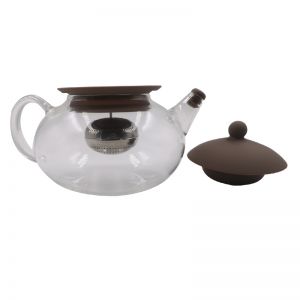 Glass pot (brown stainless ste